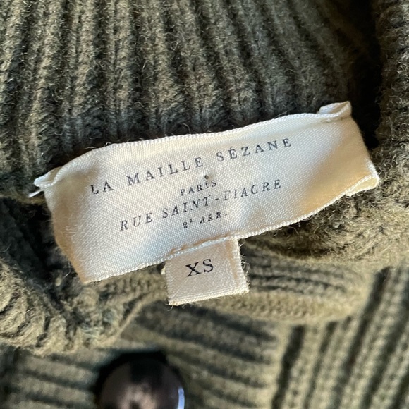 Sezane Olive Green Ribbed Sweater - Picture 8 of 13